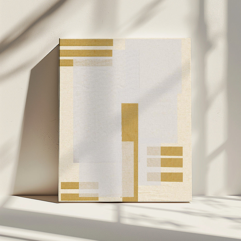 Gouden geometrische stroom | Canvas
