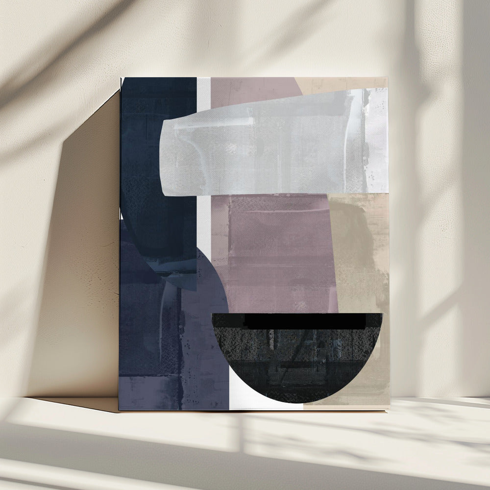 Marineblauwe vormen nr. 2 | Canvas