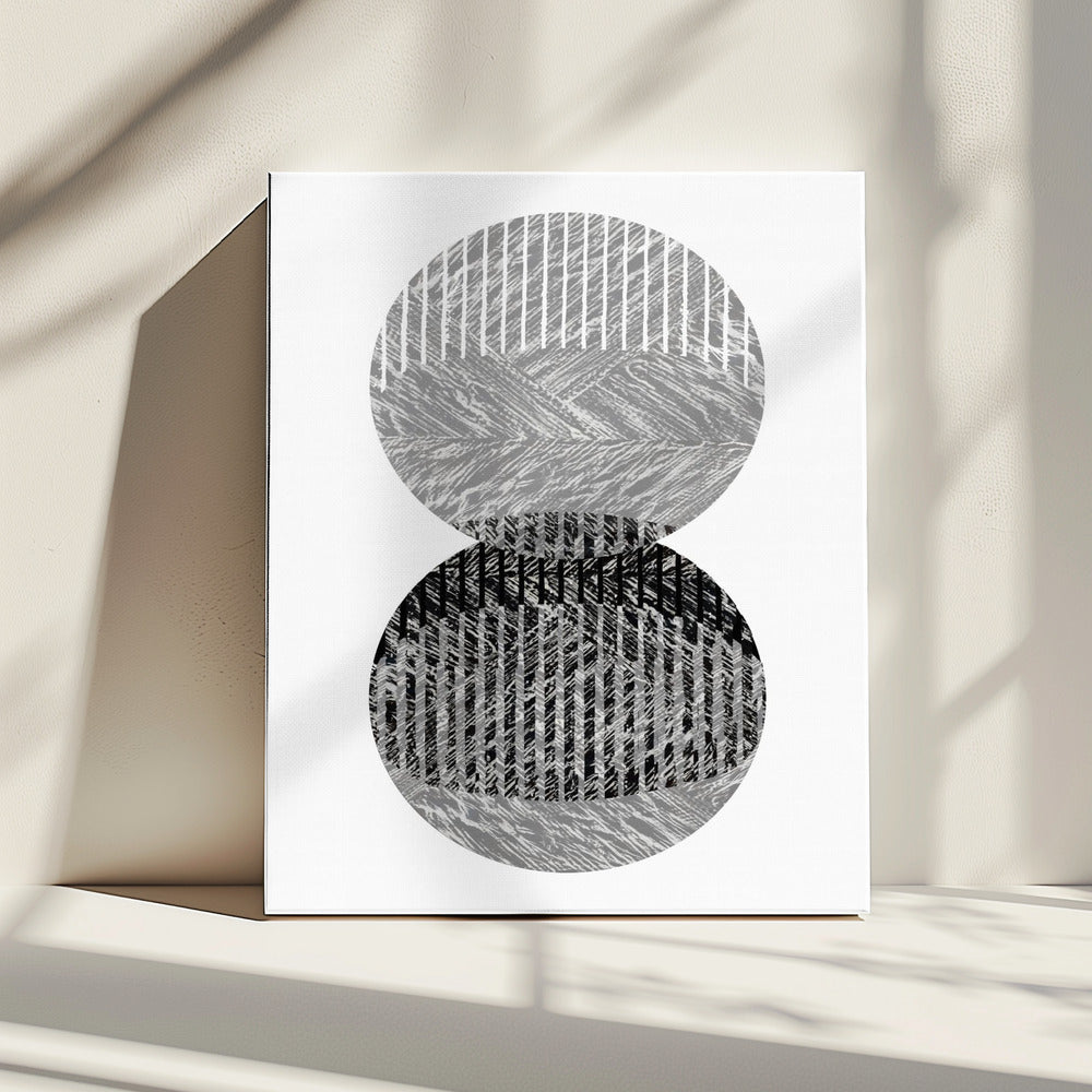 Zwartgrijze stippen Bauhaus nr. 1 | Canvas