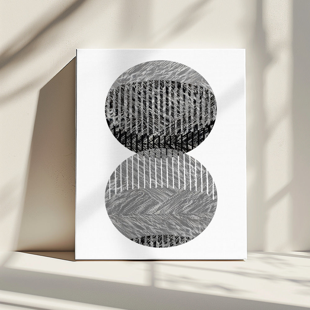 Zwartgrijze stippen Bauhaus nr. 3 | Canvas