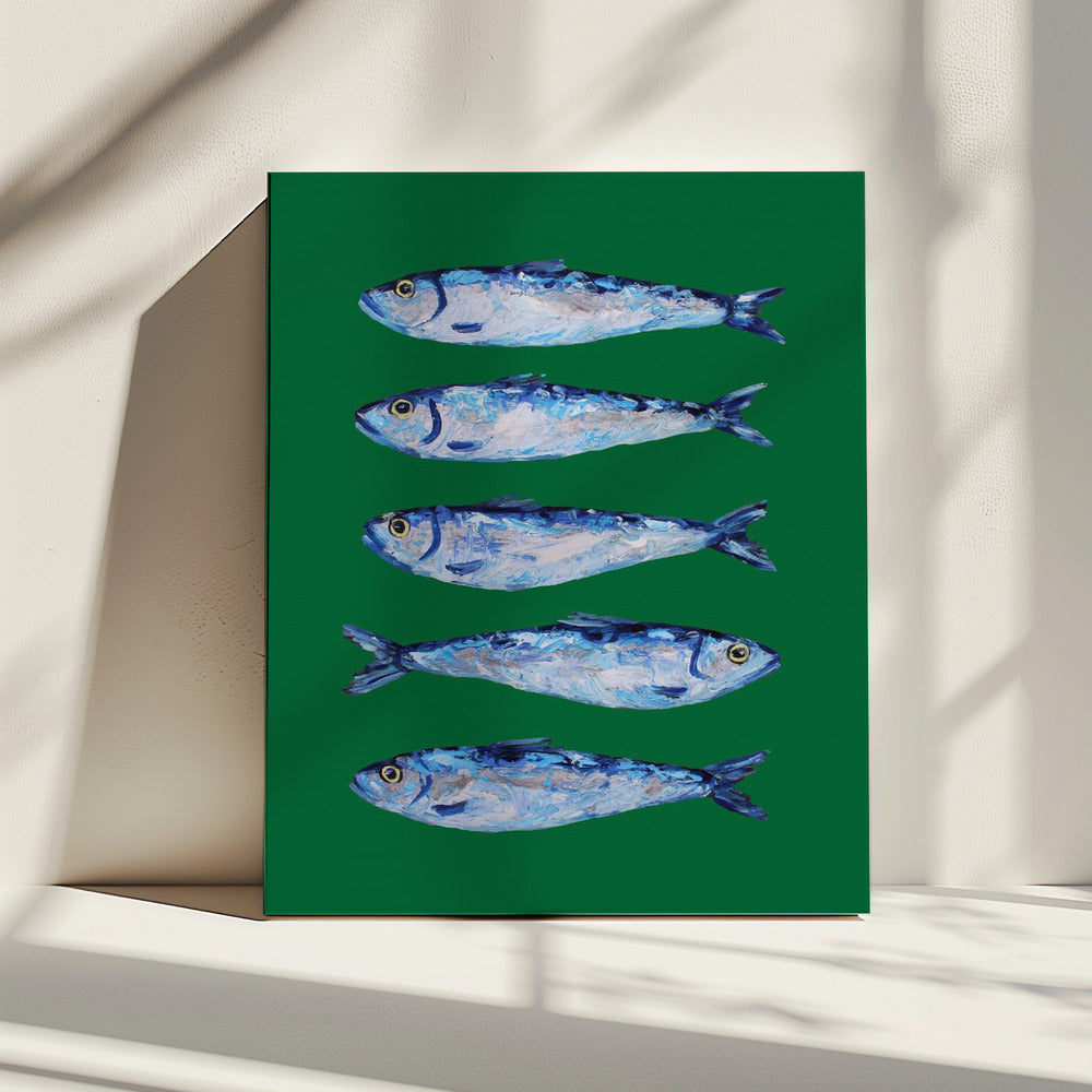 Sardientjes Bosgroen | Canvas
