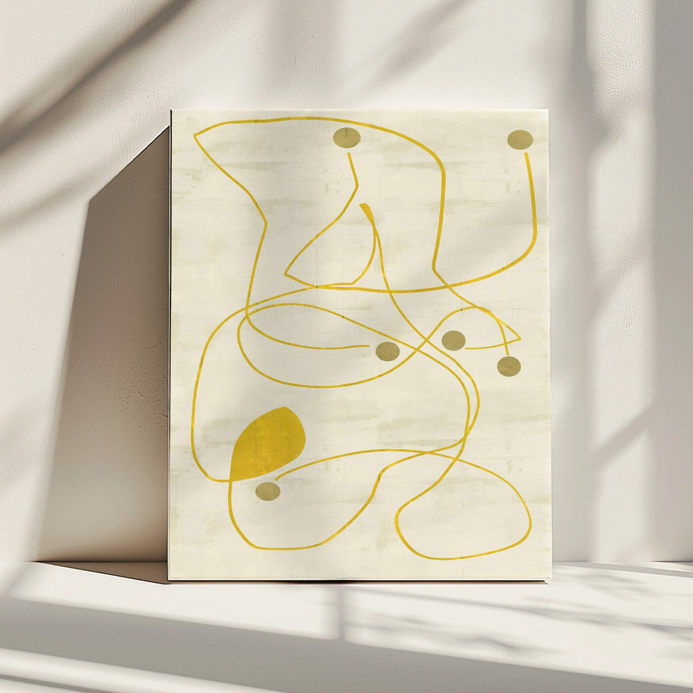 Neutrale lijnen en stippen 2 | Canvas