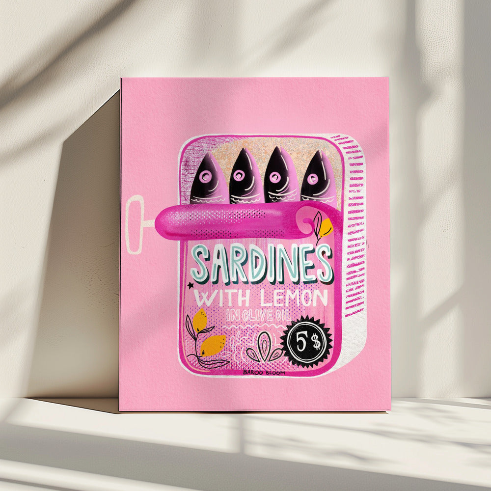 Sardientjesblikje Roze | Canvas