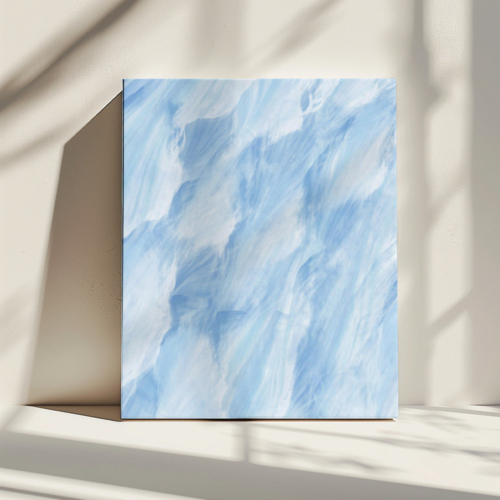 Light Blue And White Brushstrokes | Canvas
