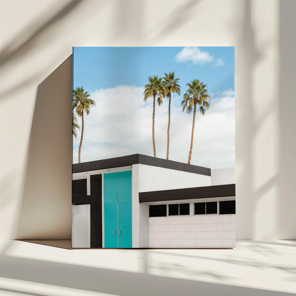 Turquoiseblauwe deuren in een modern huis | Canvas