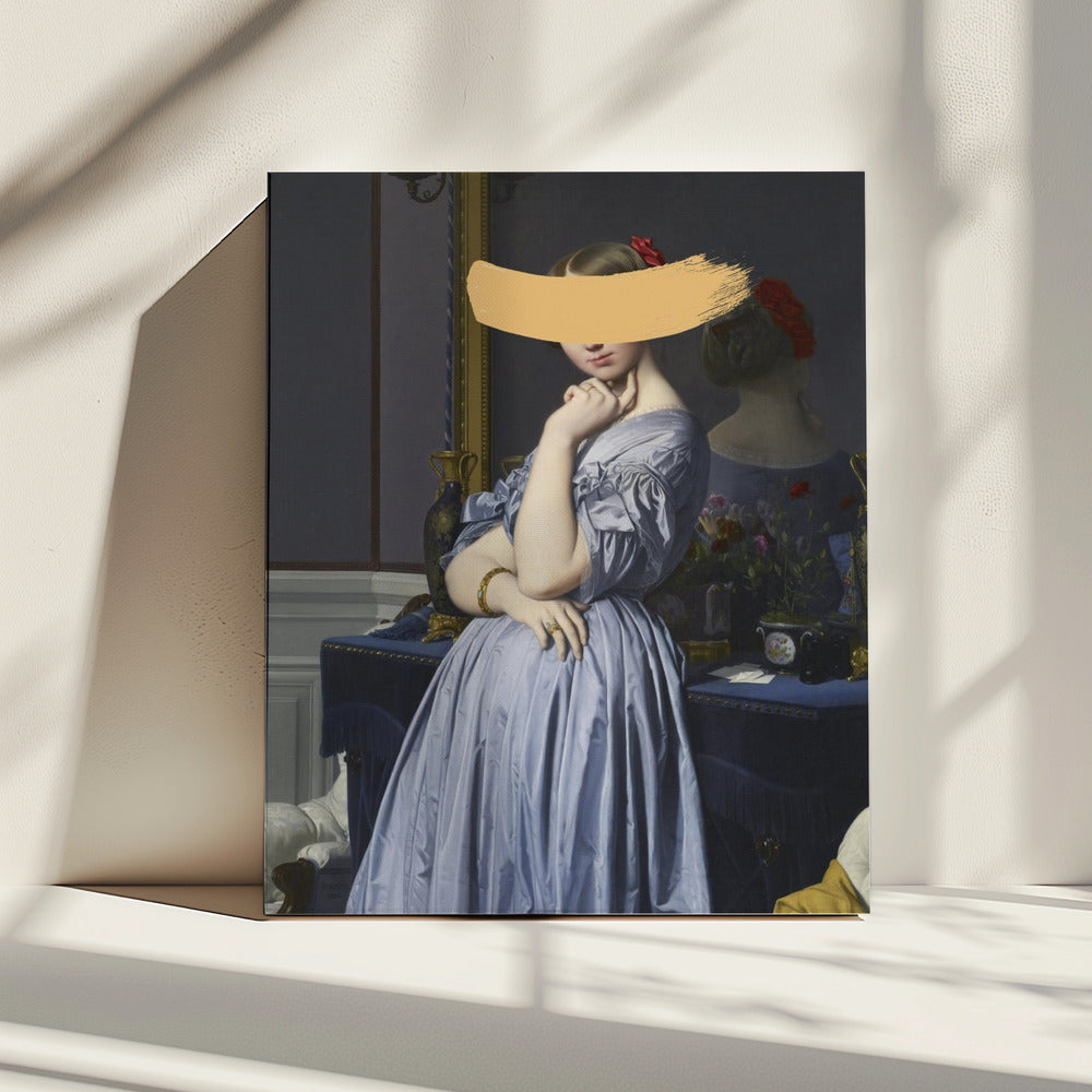 Klassiek olieverfschilderij en gele spatten | Canvas
