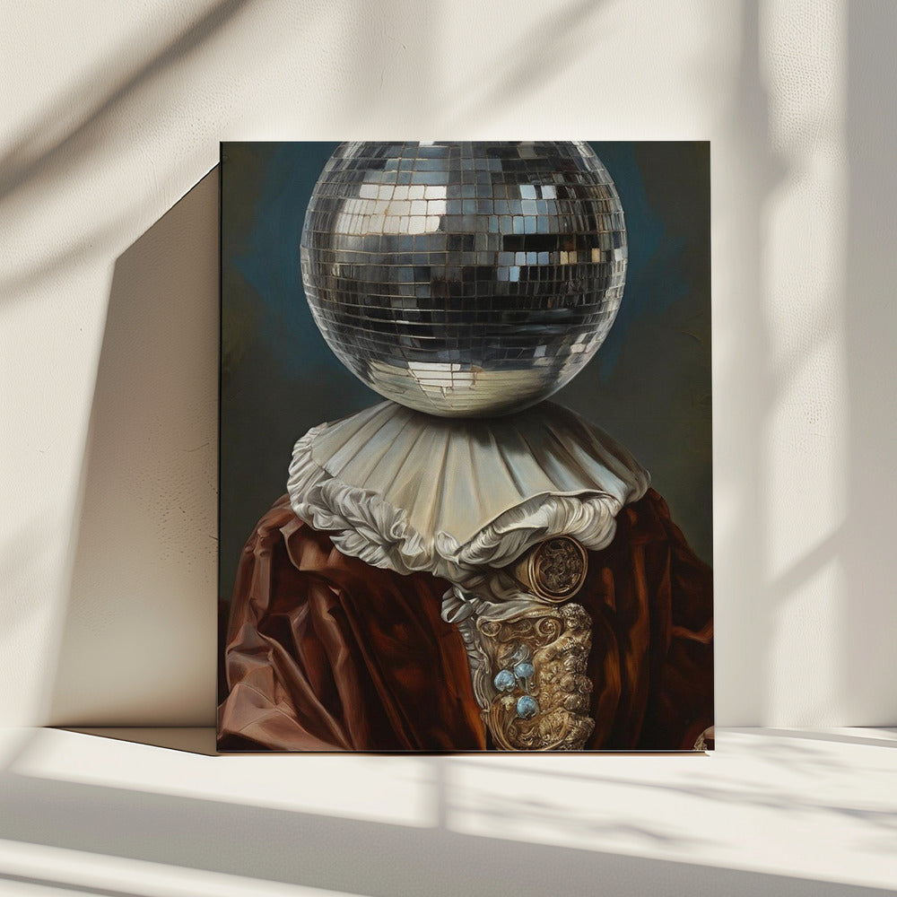 Antieke discobal, een man met discohoofd | Canvas