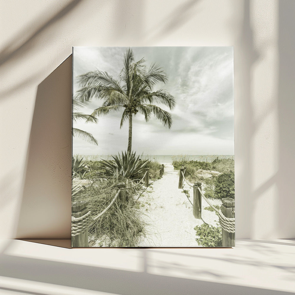 Vintage pad naar het strand | Canvas