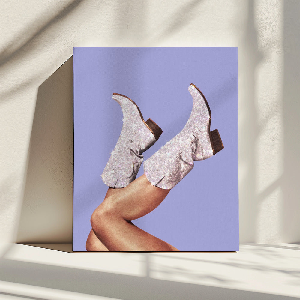 Deze laarzen - Glitter Very Peri Periwinkle | Canvas