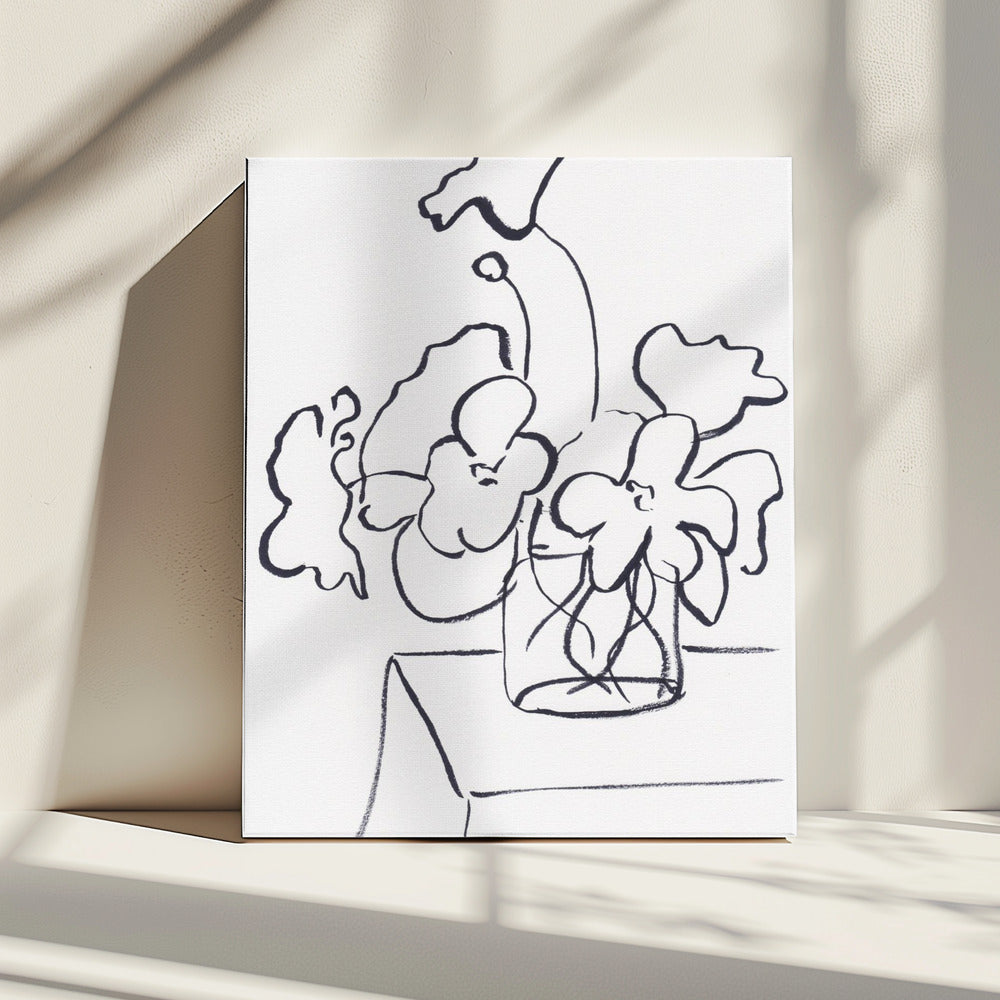 Zwart-witte klaprozen | Canvas