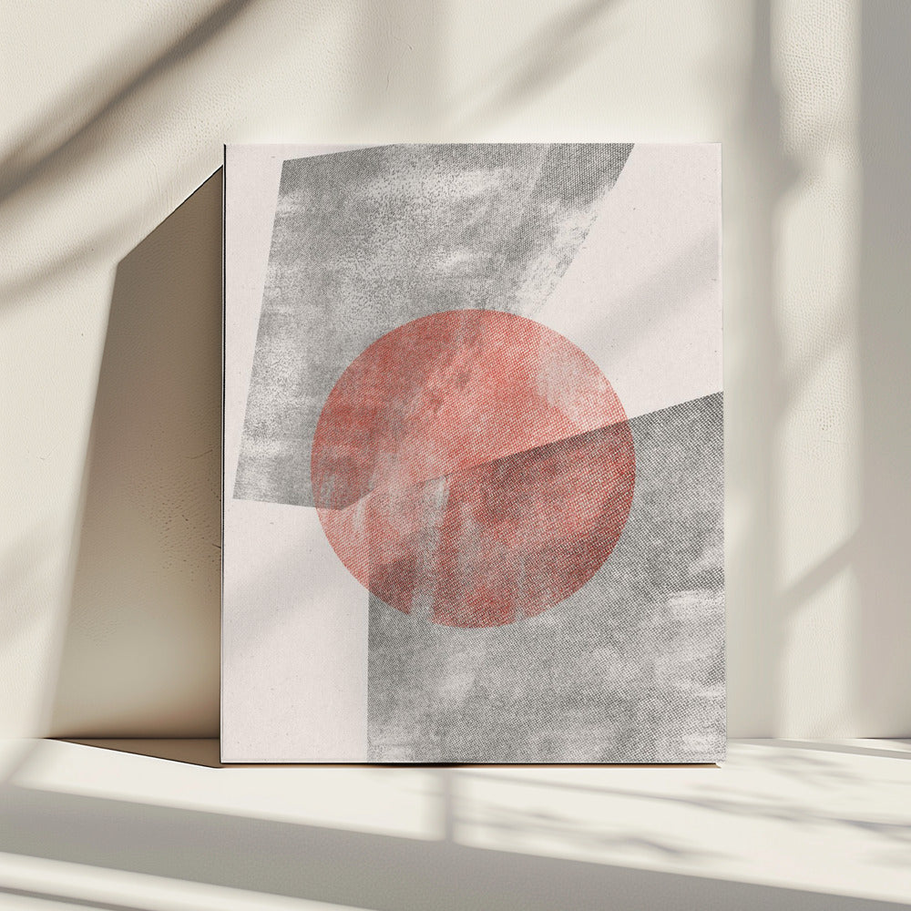 Rood geometrisch modern object | Canvas