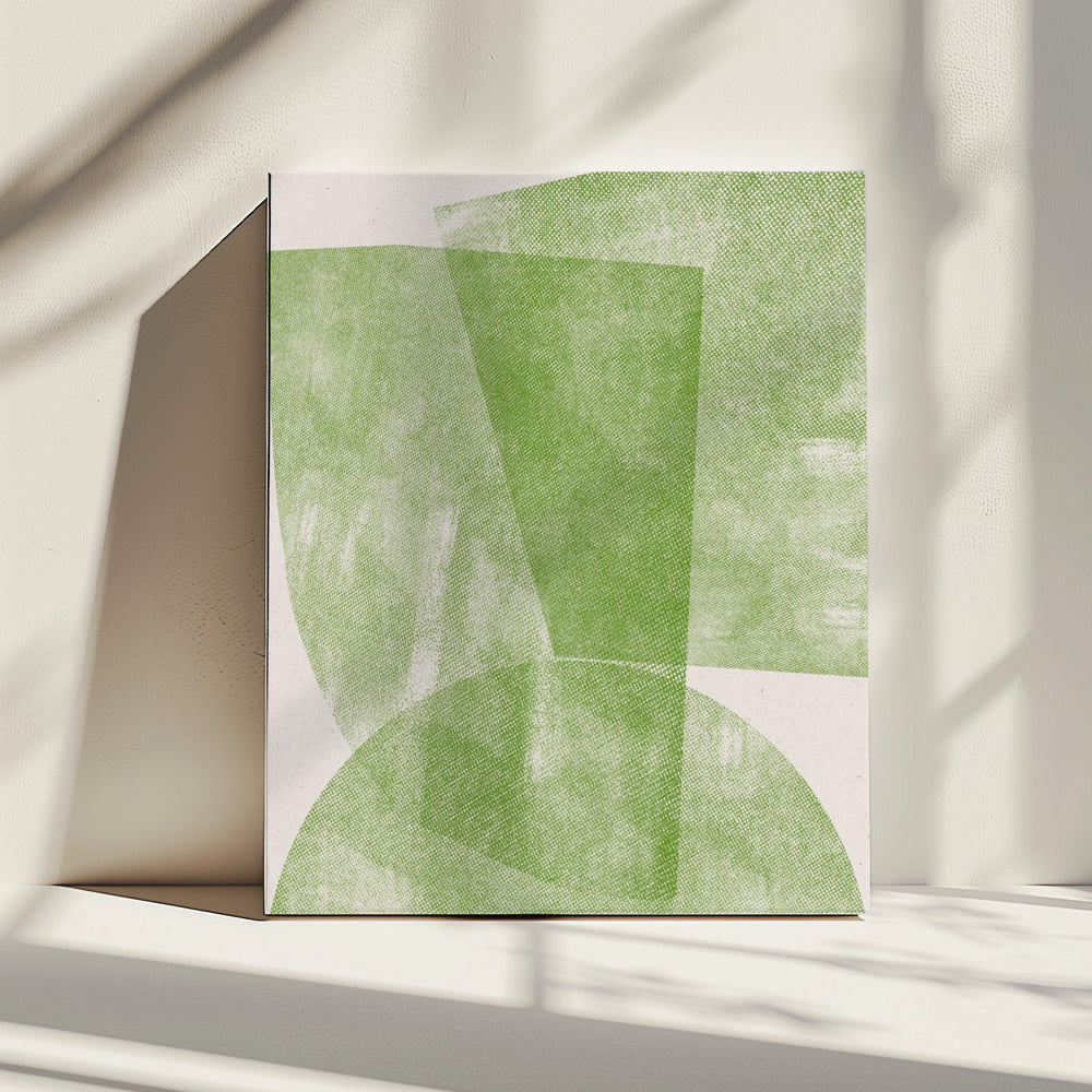 Groene geometrische stroom | Canvas