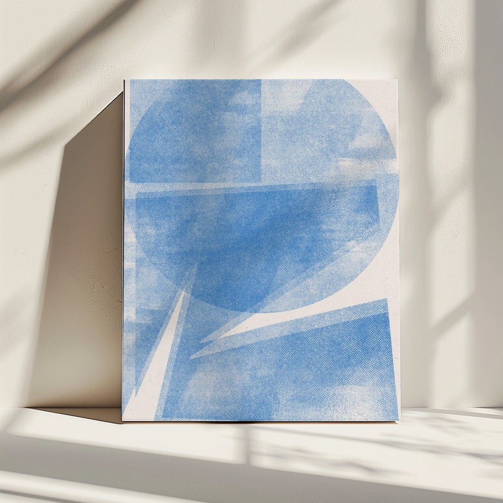 Azuurblauwe geometrie | Canvas