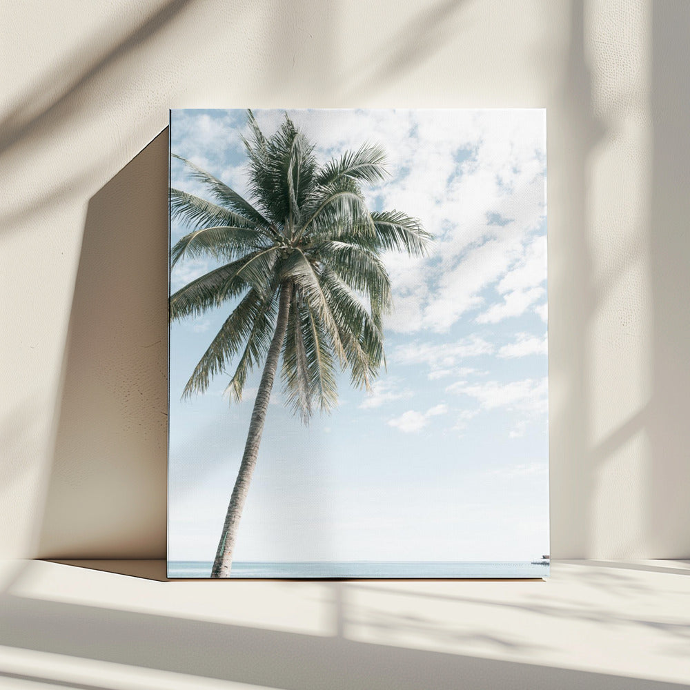 Palmboom op het strand 2 | Canvas