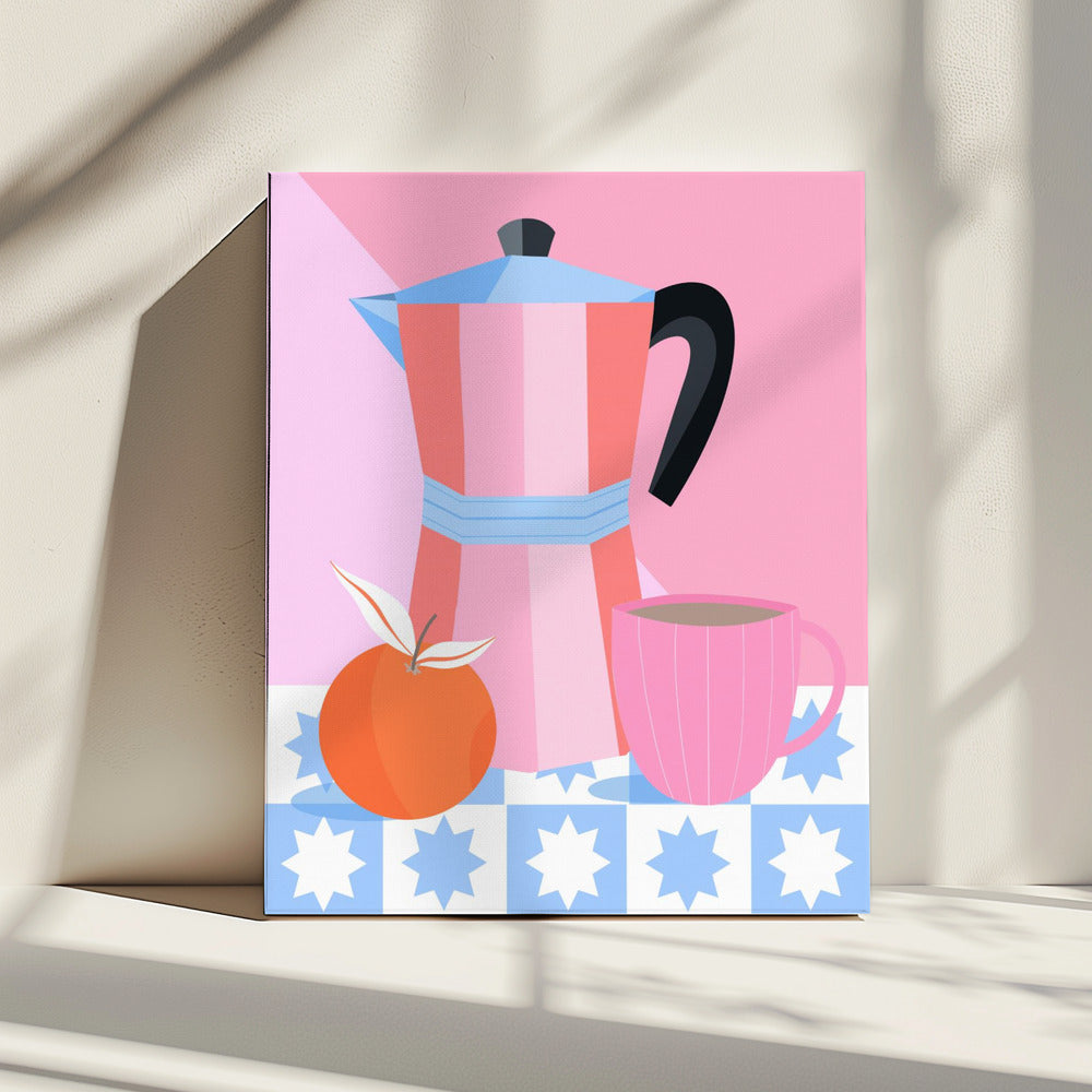 Stilleven met mokkapot | Canvas