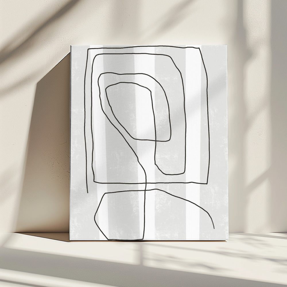 Onregelmatige zwarte lijnen | Canvas