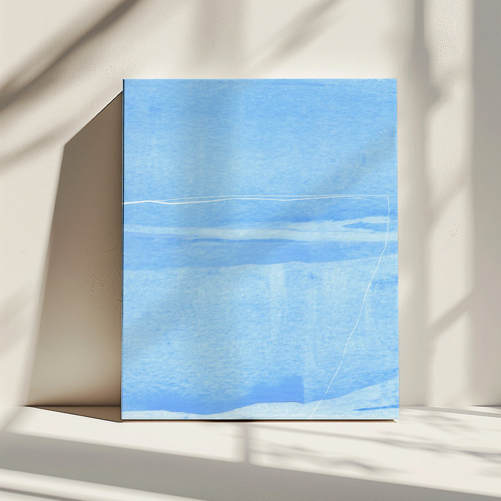 Koele azuurblauwe horizonten | Canvas