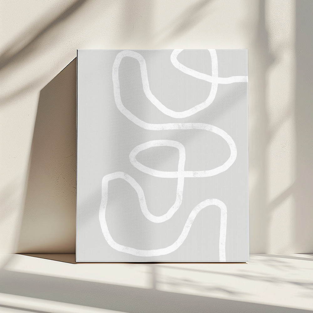 Abstract White Squiggle | Canvas