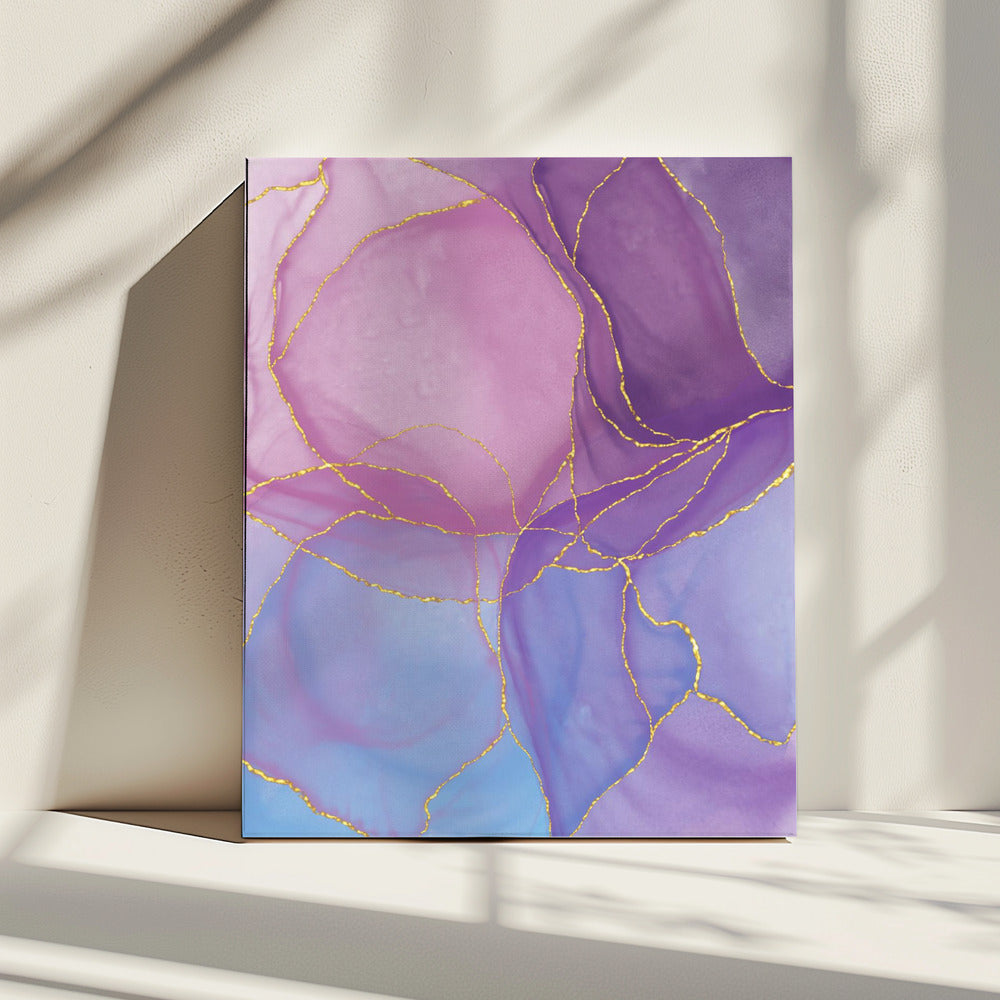 Abstract Pastel & Gold | Canvas