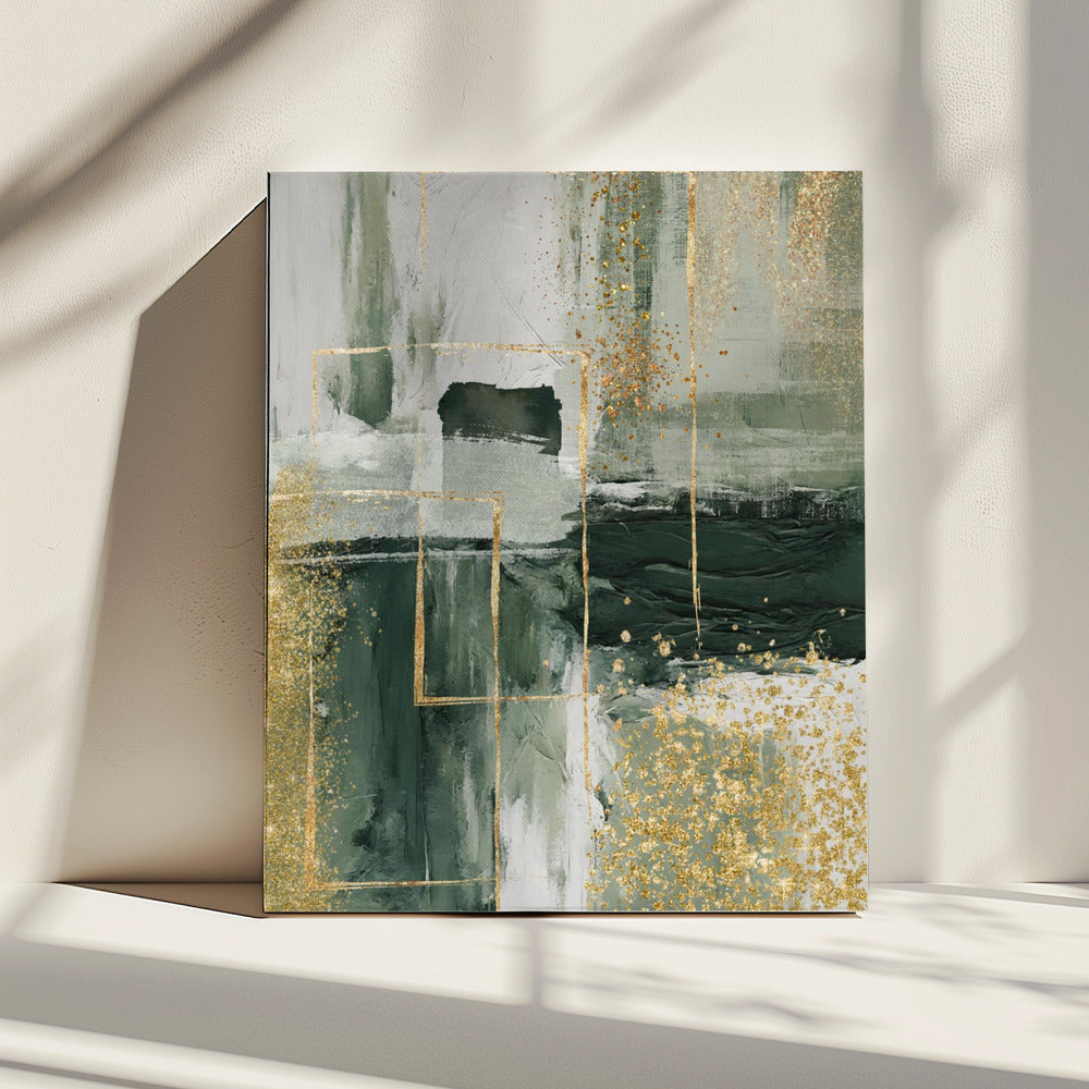 Groen en Goud Moment 3 | Canvas
