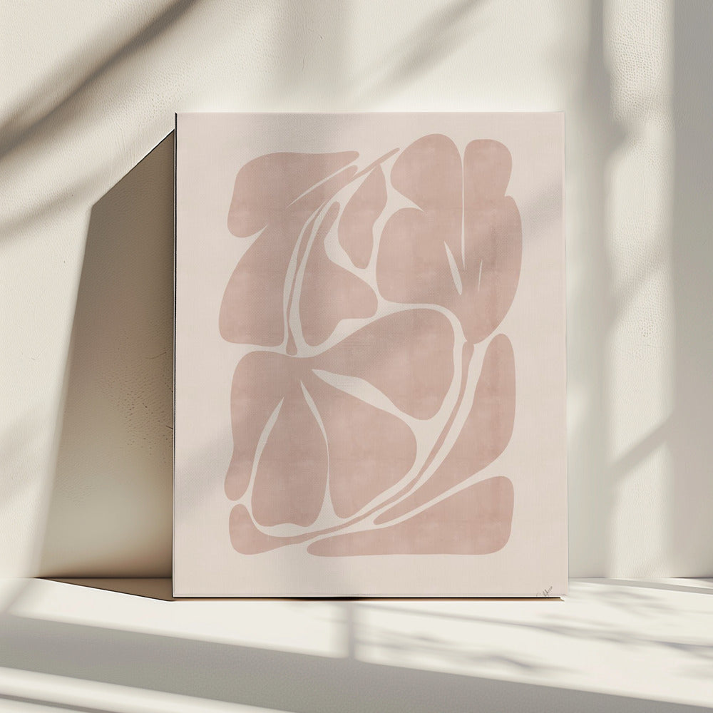 Beige abstracte vormen | Canvas
