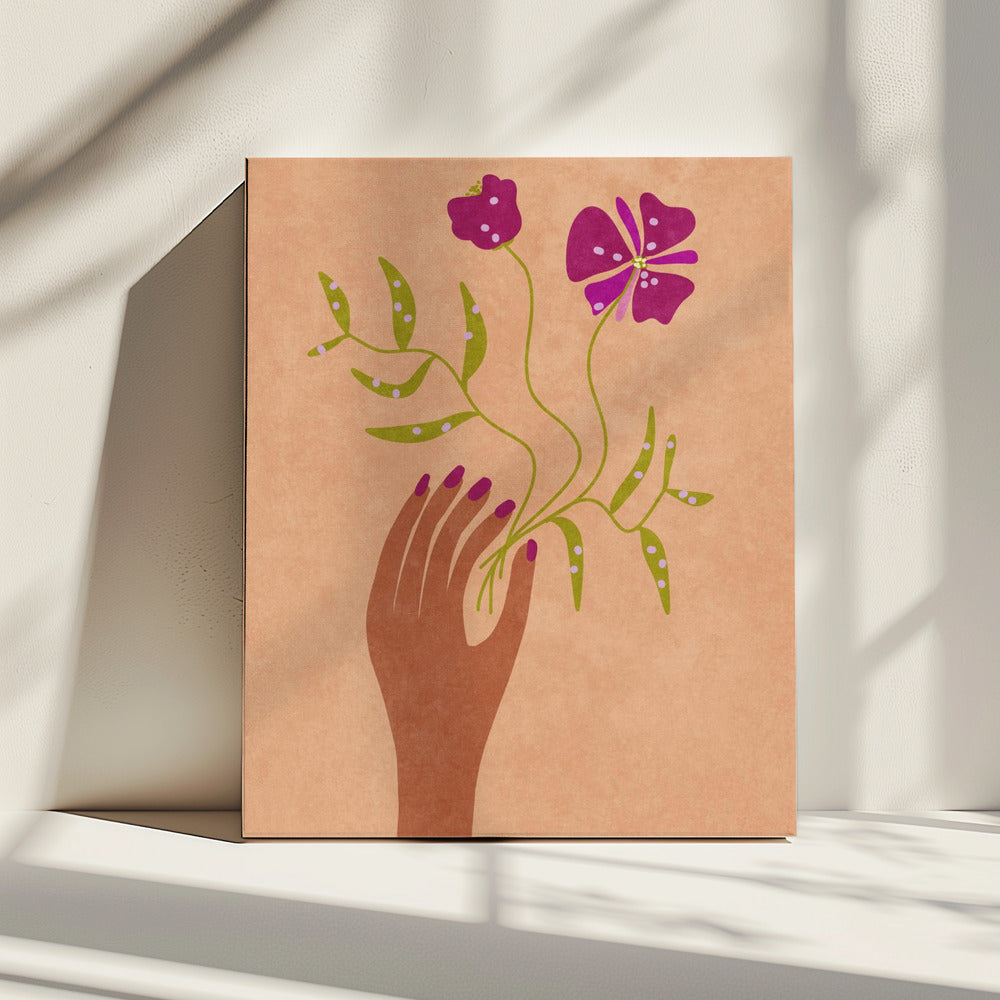 Bloem in mijn hand | Canvas