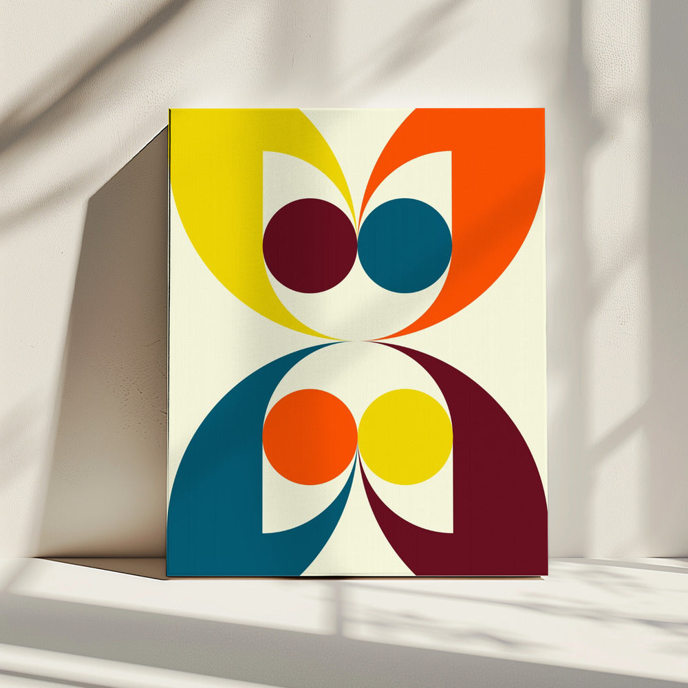 Kleurrijke symmetrische vormen en cirkels | Canvas