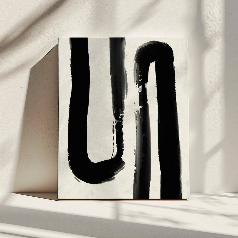 Monochrome stroom | Canvas