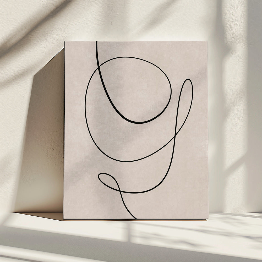 Minimale lijnkunst abstracte tekening 01 | Canvas