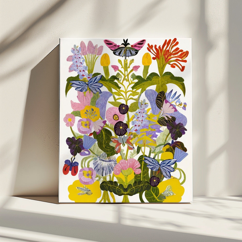 Abstract herfstbloemen | Canvas