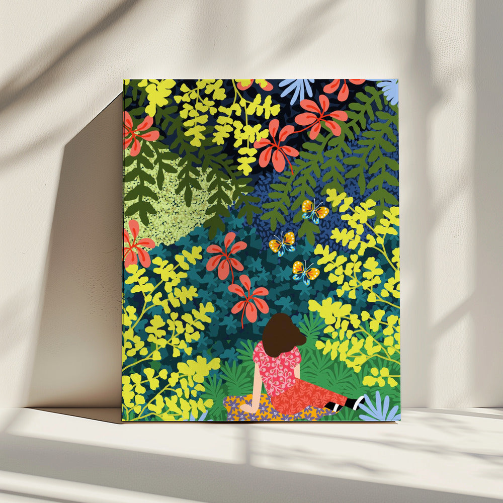 Picknicken in het bos | Canvas