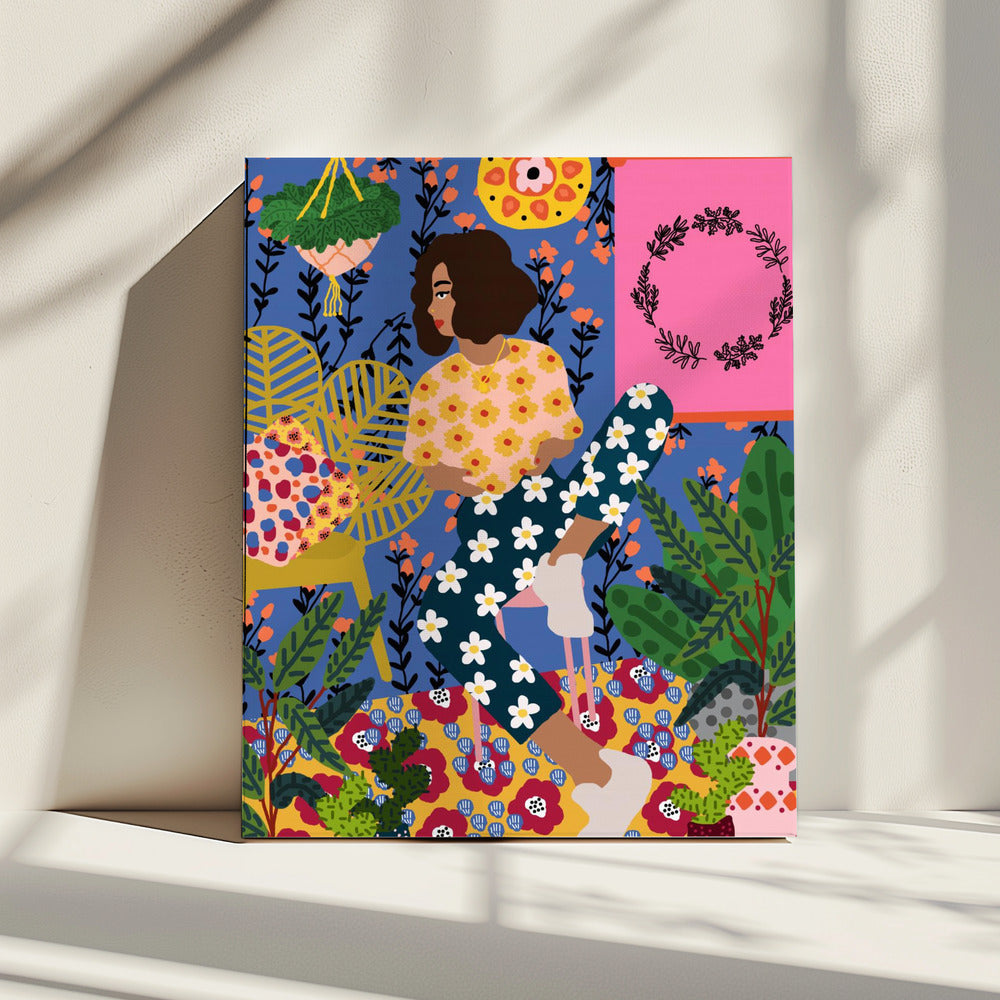 Floral Retreat Girl | Canvas