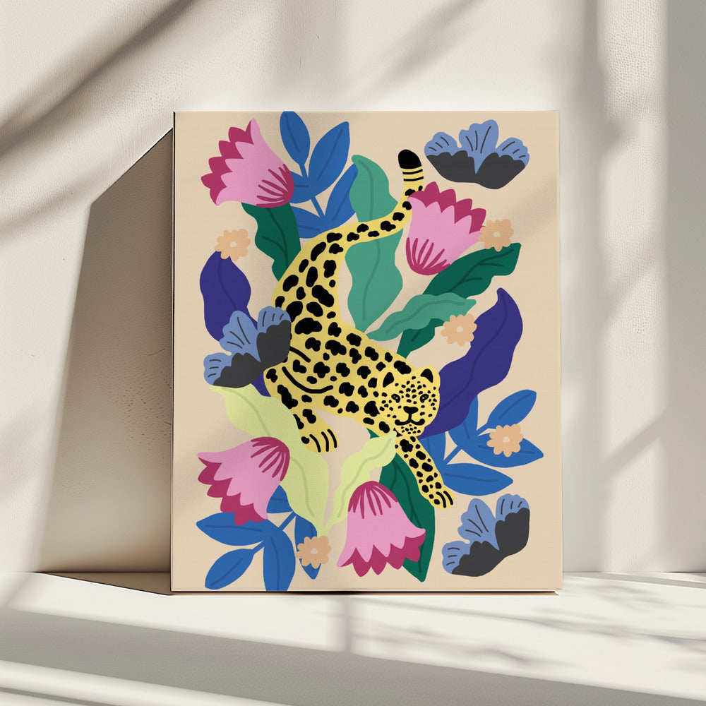 Bloemenluipaard | Canvas