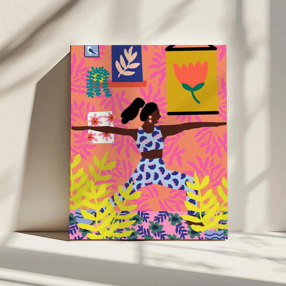 Yoga Warrior-positie | Canvas