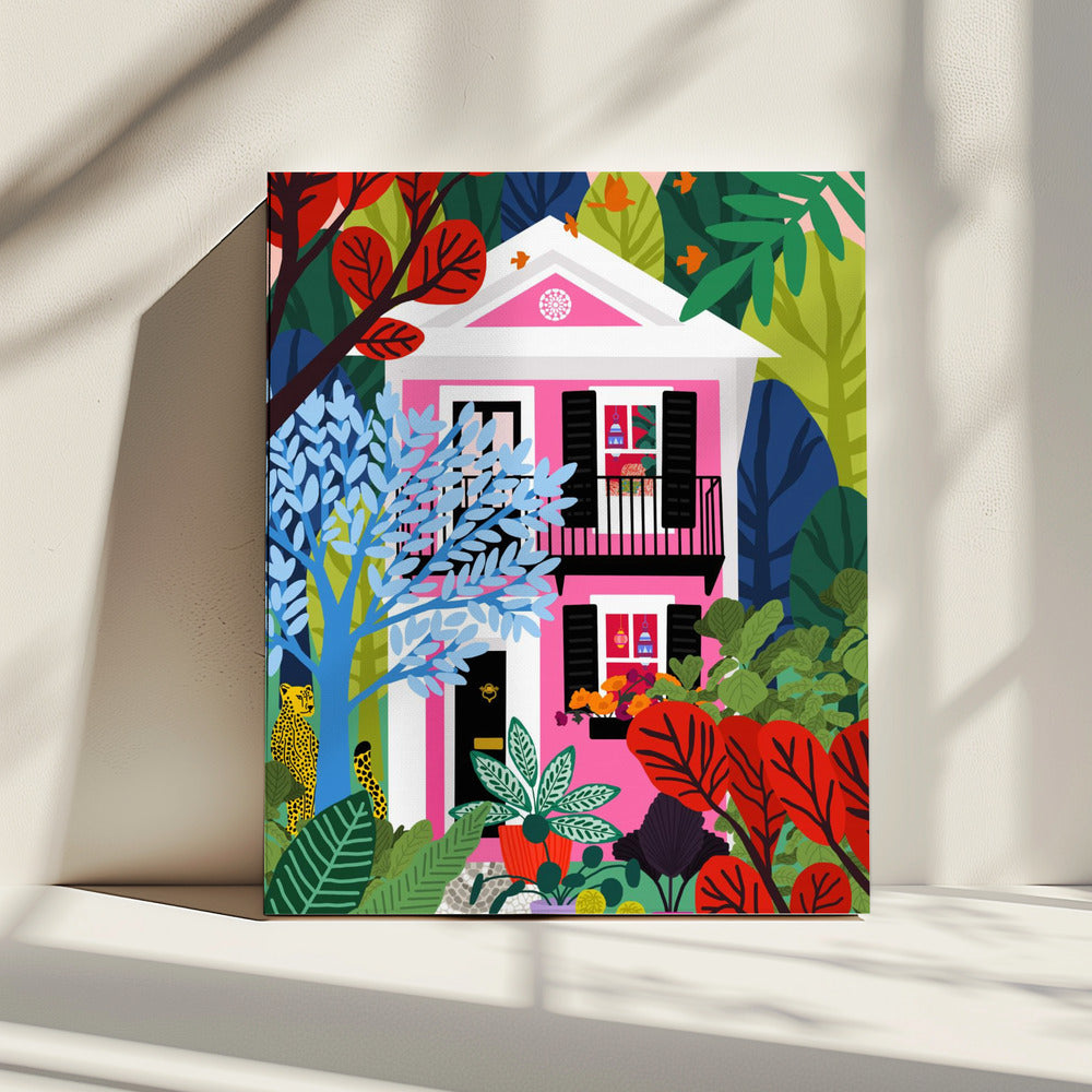 Huis in het bos | Canvas