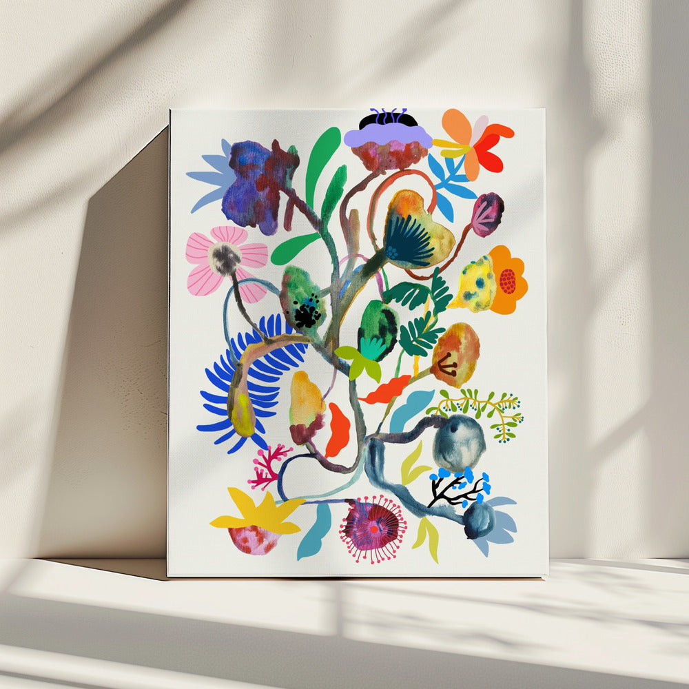 9933x14043 Din 115 Abstract Bloemen | Canvas