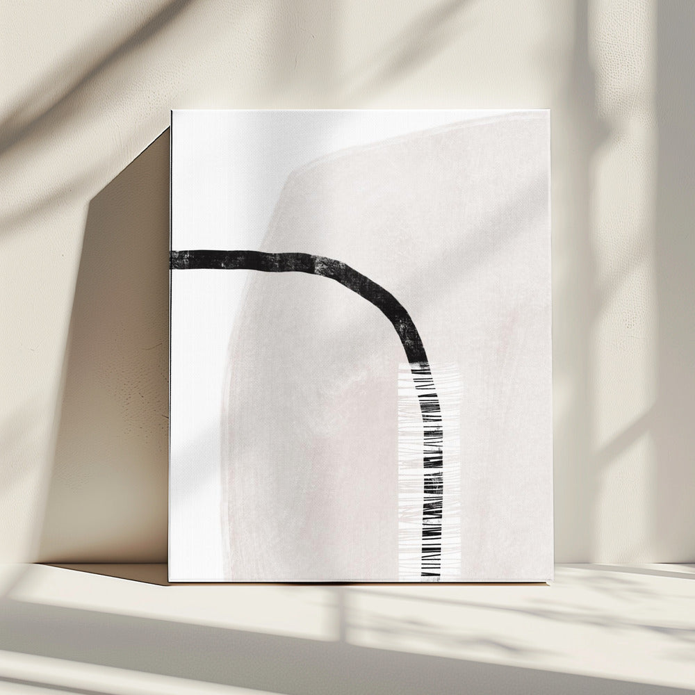 Black Lines On A Soft White Textured Background | Canvas