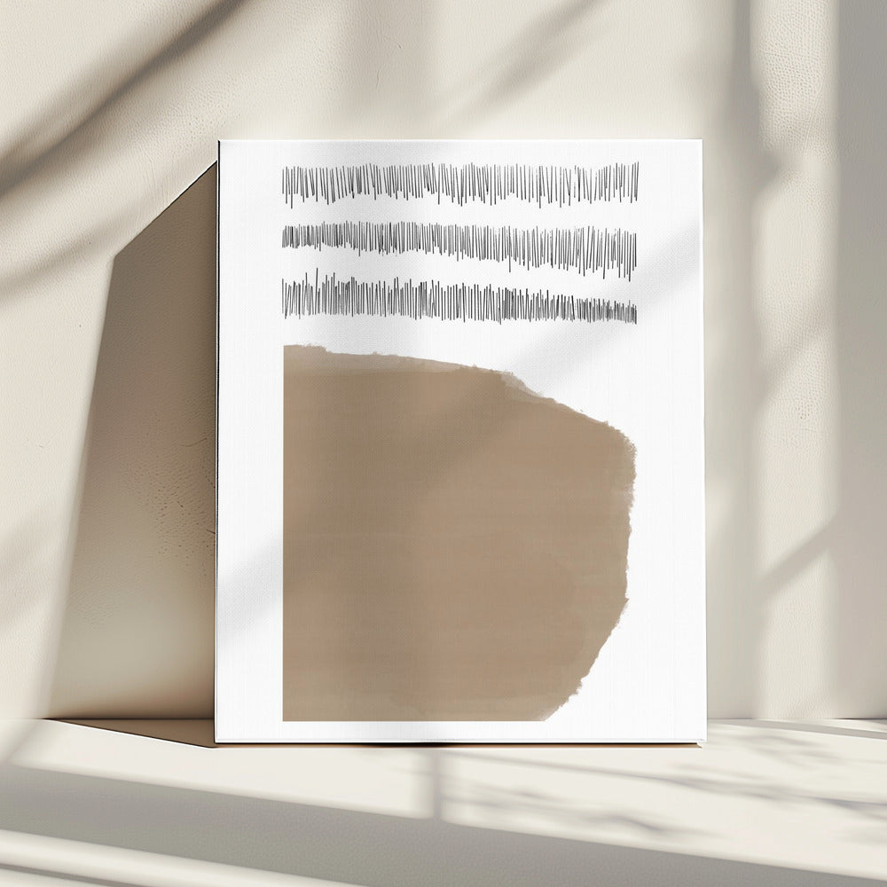 Elementen met kruisende zwarte lijnen | Canvas