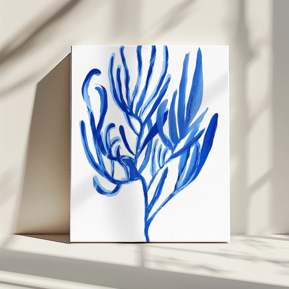 Blauwe waterplant poster 4 | Canvas