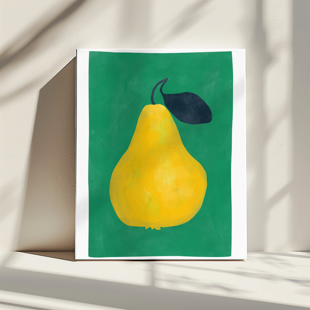 Minimalistische gele peer | Canvas