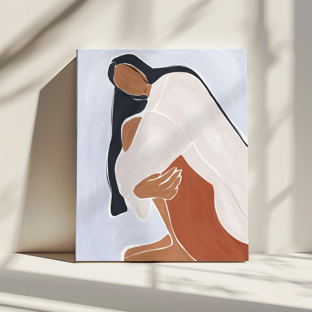 Vrouw omarmt zichzelf Print door Ivy Green Illustrations | Canvas