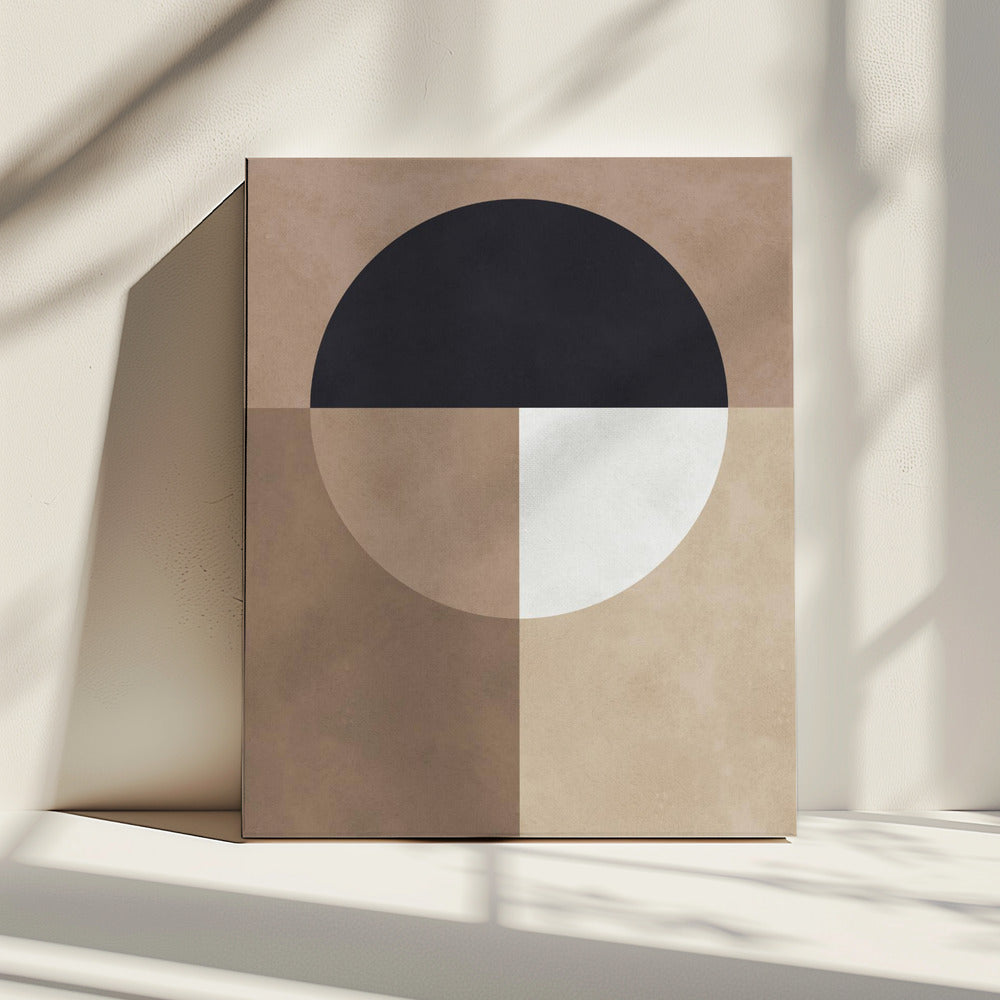 Bruine geometrie 7 | Canvas