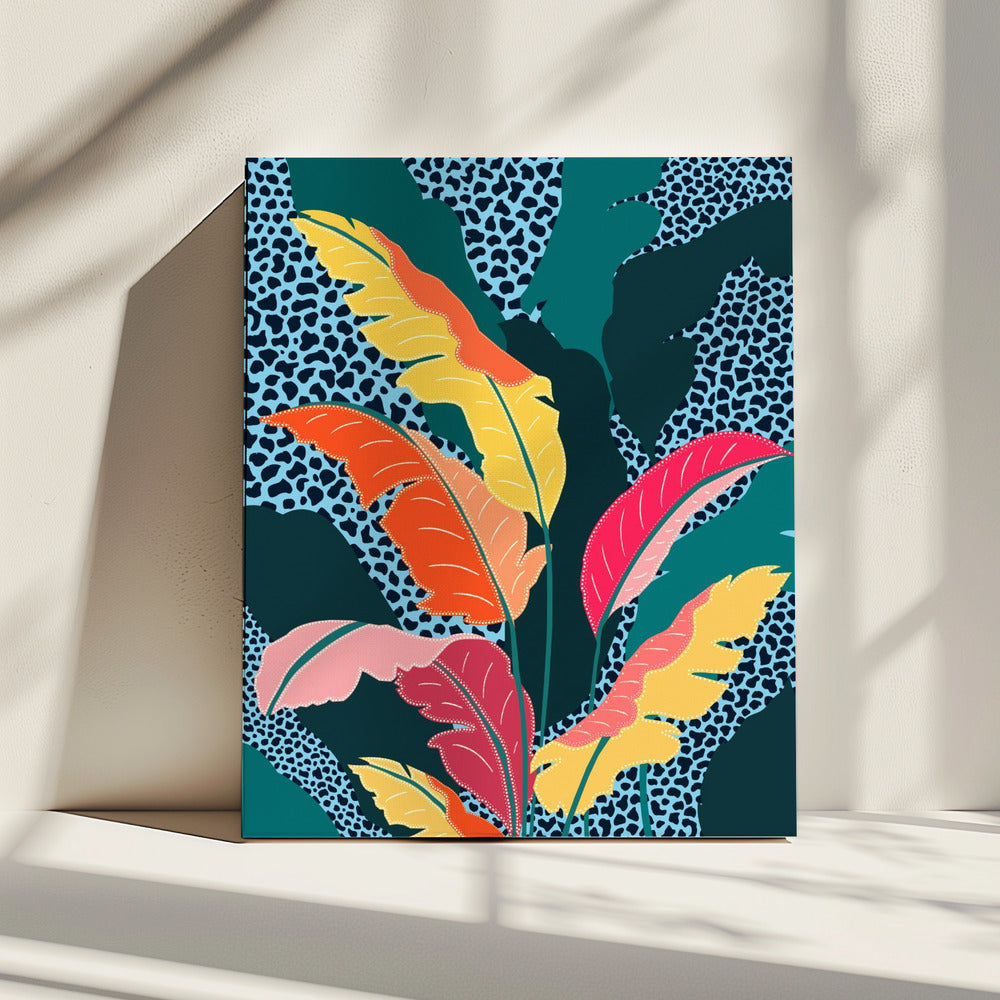 Blauwgroen & Mandarijn | Canvas