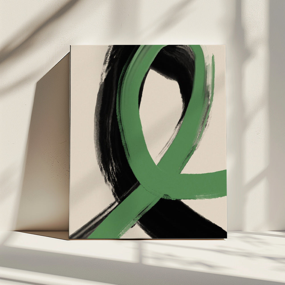 Groene lintstroom | Canvas