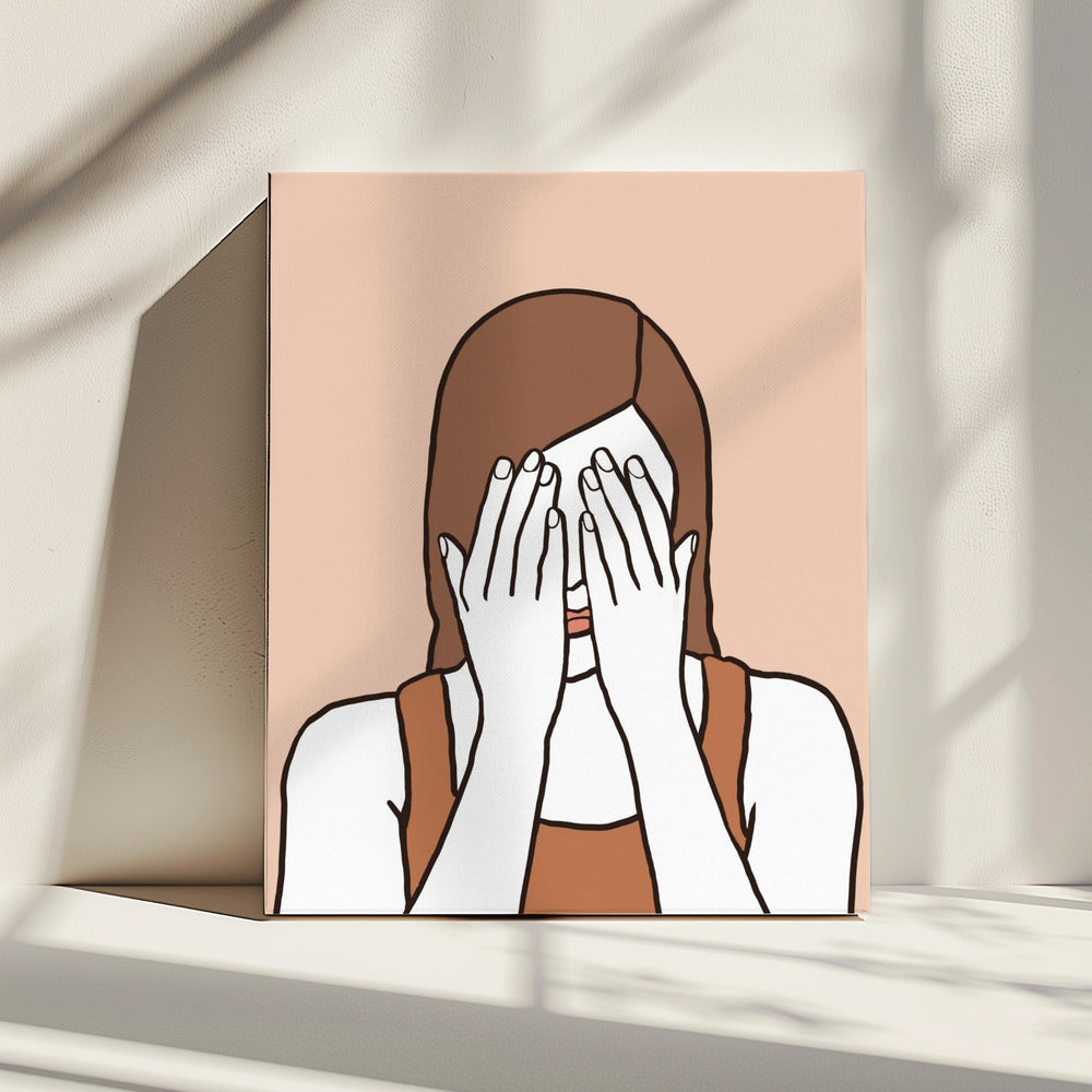 Verlegen vrouw | Canvas