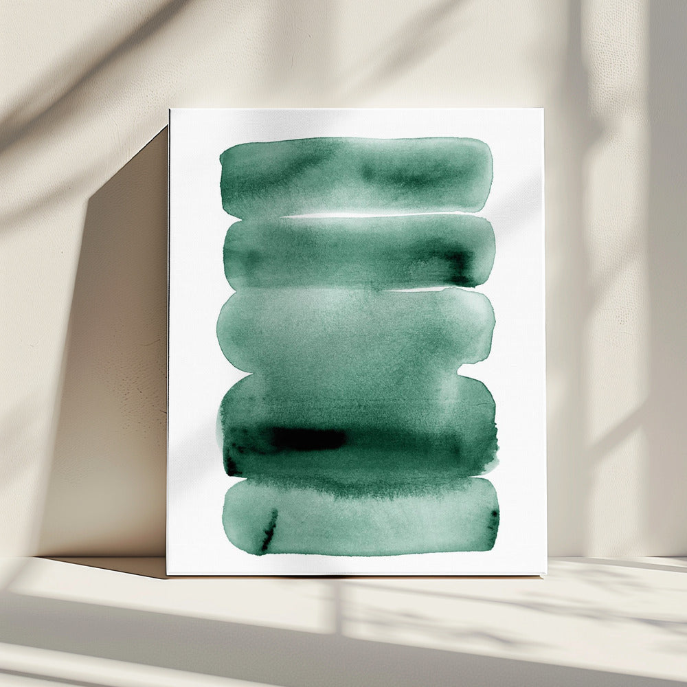 Abstracte groene strepen | Canvas