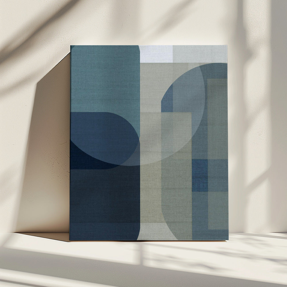 Geweven Blauwe Lagen 1 | Canvas