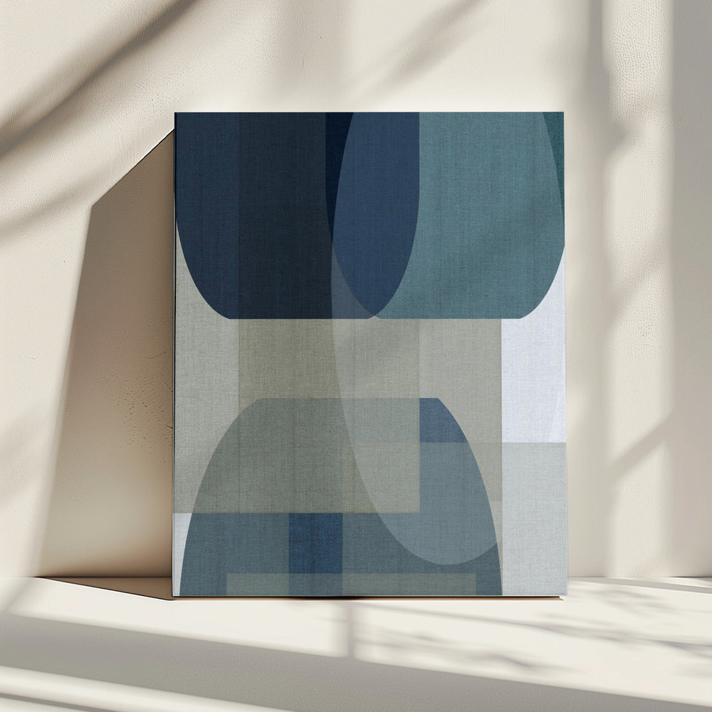 Geweven blauwe lagen 2 | Canvas