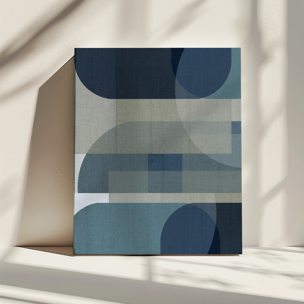 Geweven blauwe lagen 3 | Canvas