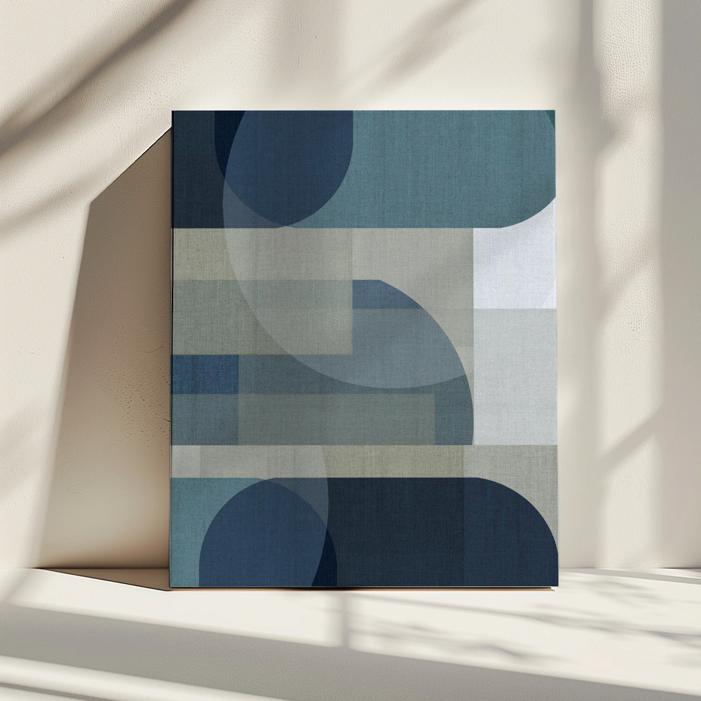 Geweven blauwe lagen 4 | Canvas